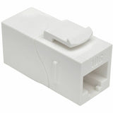 Tripp Lite Cat6a Straight Through Modular In Line Snap -In Coupler RJ45 F/F - 1 x RJ-45 Female Network - 1 x RJ-45 Female Network - Gold Plated Contact - White - N235-001-WH-6AD