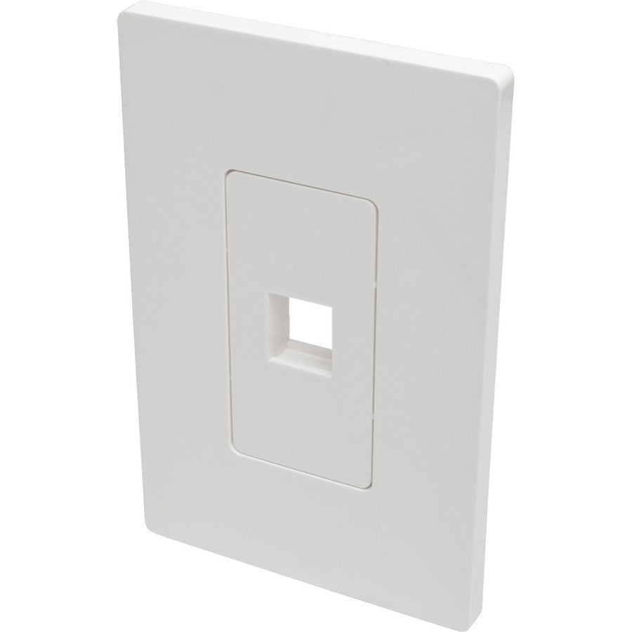 Tripp Lite Single-Gang 1-Port Wall Plate Keystone Cat5/6 USB HDMI Dport RCA - 1 x Total Number of Socket(s) - 1-gang - White - Polycarbonate - N080-101