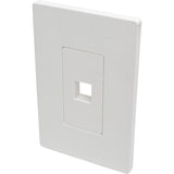 Tripp Lite Single-Gang 1-Port Wall Plate Keystone Cat5/6 USB HDMI Dport RCA - 1 x Total Number of Socket(s) - 1-gang - White - Polycarbonate - N080-101