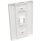 Tripp Lite Single-Gang 1-Port Wall Plate Keystone Cat5/6 USB HDMI Dport RCA - 1 x Total Number of Socket(s) - 1-gang - White - Polycarbonate - N080-101