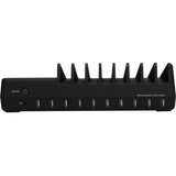10-Port USB Charging Station with Ambient Light Deck - 90 W - 120 V AC, 230 V AC Input - 5 V DC/2.40 A Output - AC-PW1314-S1