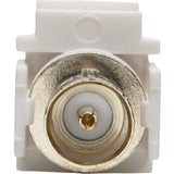 Tripp Lite BNC Keystone Panel Mount Coupler All-in-One Coaxial F/F 75 Ohms - 1 x BNC Female Audio/Video - 1 x BNC Female Audio/Video - Nickel Plated Connector - Gold Plated Contact - White - A230-001-KP