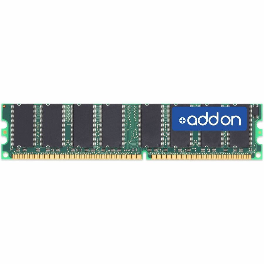 AddOn 1GB DDR SDRAM Memory Module - For Server - 1 GB (1 x 16GB) - DDR-400/PC-3200 DDR SDRAM - 400 MHz Dual-rank Memory - CL2.5 - 1.80 V - ECC - Unbuffered - 184-pin - DIMM - Lifetime Warranty - ASA5520-MEM-1GB-AO