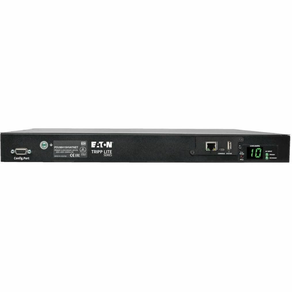 Tripp Lite PDU Switched ATS 2/2.4KW 200/240V 10 C13 2 C14 3.6M Cords 1URM - IEC 60320 C14 - 10 x IEC 60320 C13 - 200 V AC, 208 V AC, 220 V AC, 230 V AC, 240 V AC - 2.40 kVA - Network (RJ-45) - 1U/2U -...  - PDUMH15HVATNET