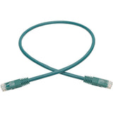 Tripp Lite 2ft Cat6 Gigabit Molded Patch Cable RJ45 M/M 550MHz 24 AWG Green - Category 6 for Network Device, Router, Modem, Blu-ray Player, Printer, Computer - 128 MB/s - Patch Cable - 2 ft - 1 x RJ-4...  - N200-002-GN