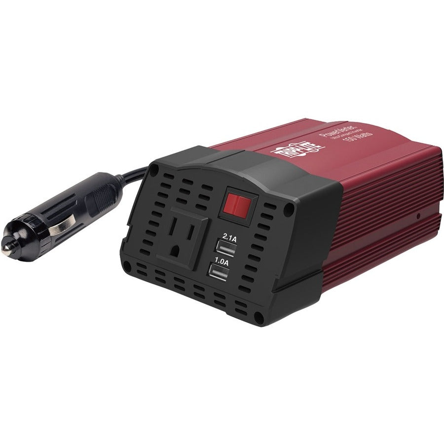 Tripp Lite 150W Compact Car Inverter 12V 120V 2-Port USB Charging 1 Outlet - Input Voltage: 12 V DC - Output Voltage: 5 V DC - Continuous Power: 150 W - PV150USB