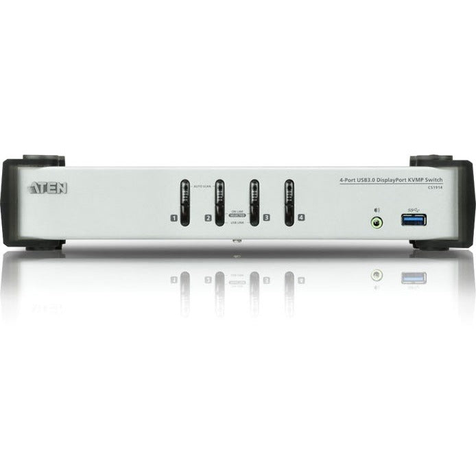 ATEN 4-Port USB 3.0 DisplayPort KVMP Switch-TAA Compliant - 4 Computer(s) - 1 Local User(s) - 3840 x 2160 - 8 x USB - Desktop - 5 - CS1914