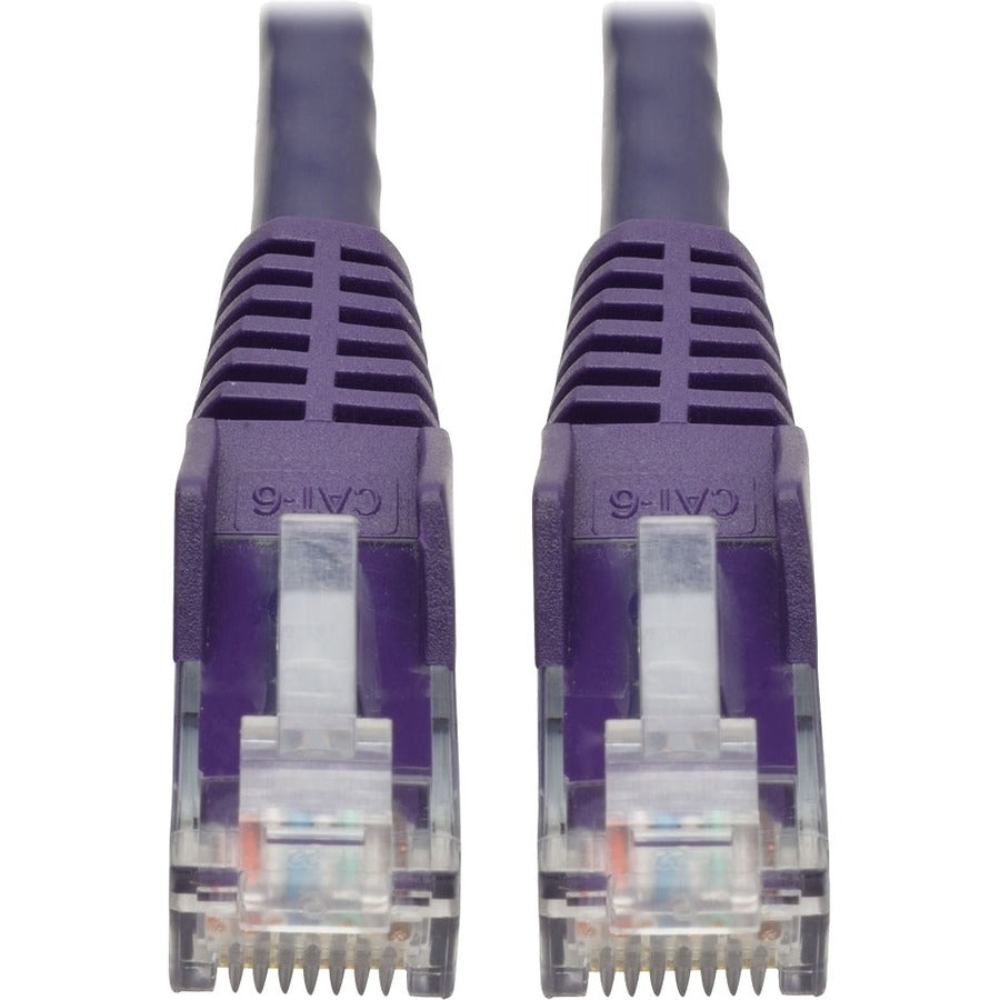 Tripp Lite 2ft Cat6 Snagless Molded Patch Cable UTP Purple RJ45 M/M 2' - Category 6 for Switch, Hub, Network Device, Router, Server, Modem, Network Adapter - 128 MB/s - Patch Cable - 2 ft - 1 x RJ-45 ...  - N201-002-PU
