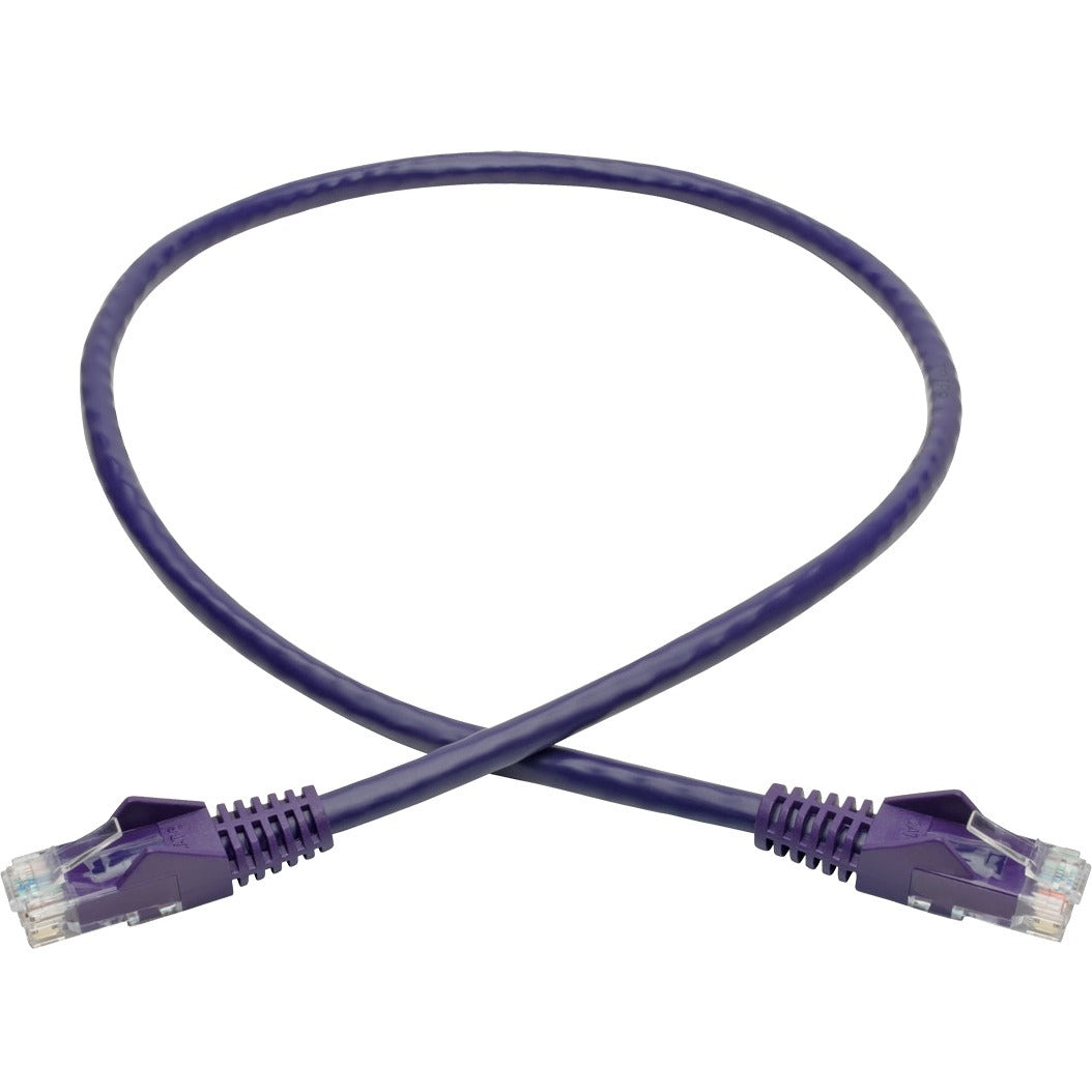 Tripp Lite 2ft Cat6 Snagless Molded Patch Cable UTP Purple RJ45 M/M 2' - Category 6 for Switch, Hub, Network Device, Router, Server, Modem, Network Adapter - 128 MB/s - Patch Cable - 2 ft - 1 x RJ-45 ...  - N201-002-PU