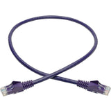Tripp Lite 2ft Cat6 Snagless Molded Patch Cable UTP Purple RJ45 M/M 2' - Category 6 for Switch, Hub, Network Device, Router, Server, Modem, Network Adapter - 128 MB/s - Patch Cable - 2 ft - 1 x RJ-45 ...  - N201-002-PU