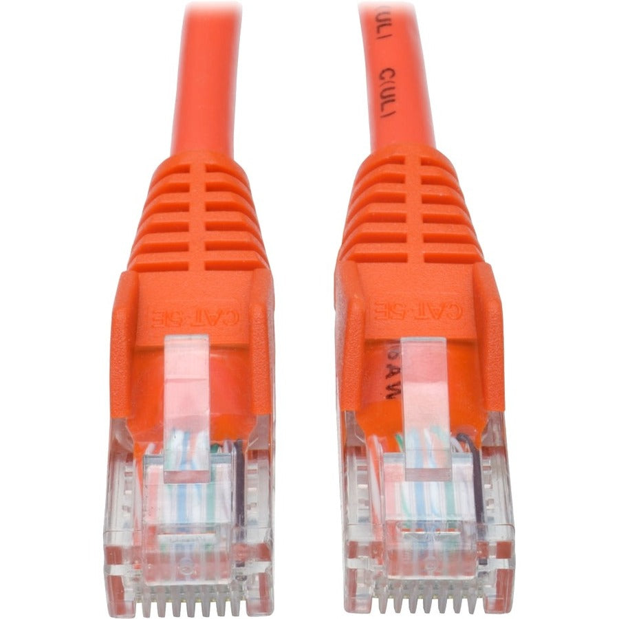 Tripp Lite 25ft Cat5 Cat5e Snagless Molded Patch Cable UTP Orange RJ45 M/M 25' - Category 5e for Network Device, Router, Switch, Printer, Server - 128 MB/s - Patch Cable - 25 ft - 1 x RJ-45 Male Netwo...  - N001-025-OR