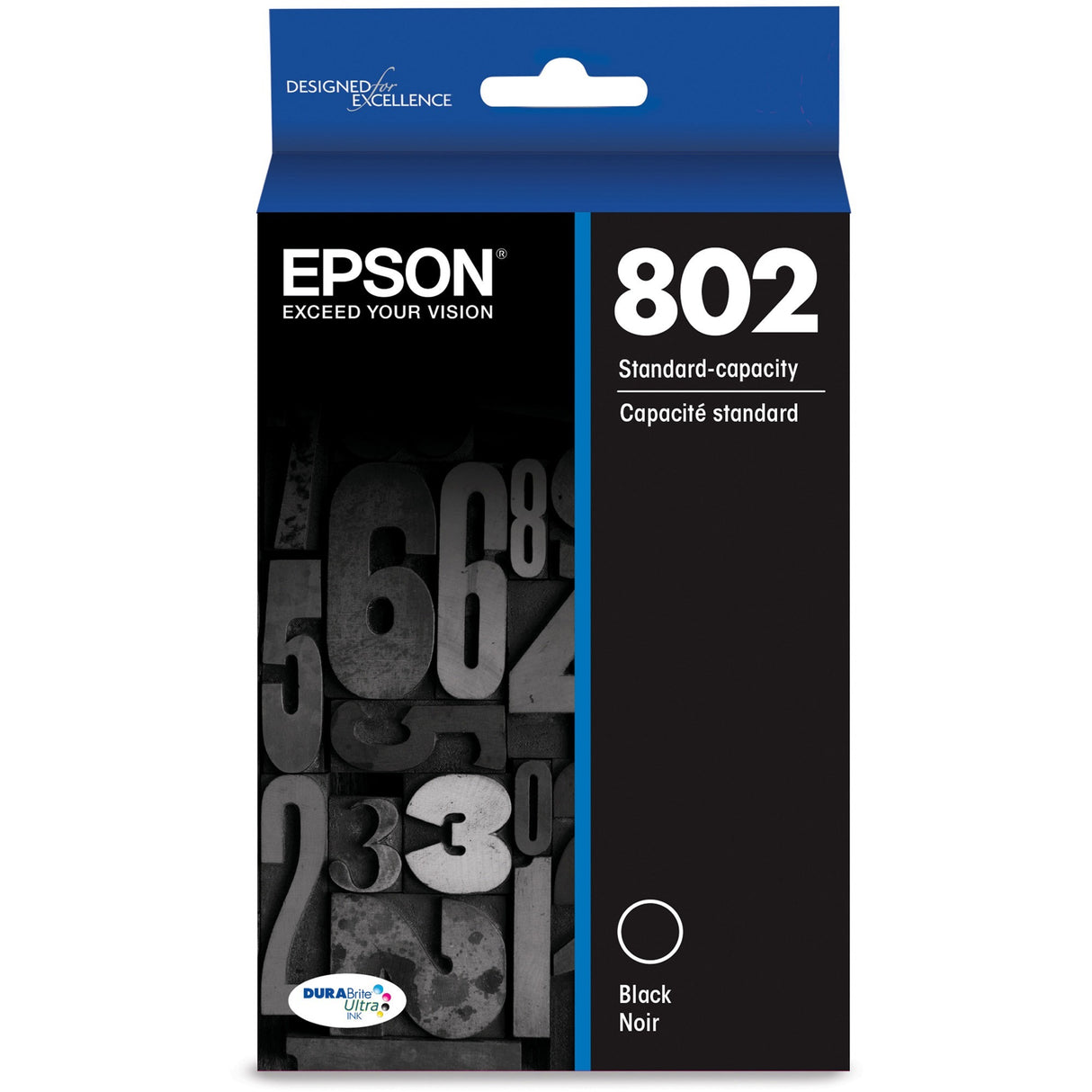 Epson DURABrite Ultra 802 Original Ink Cartridge - Black - Inkjet - 1 Each - T802120-S