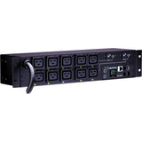CyberPower PDU81009 200 - 240 VAC 30A Switched Metered-by-Outlet PDU - 10 Outlets, 12 ft, NEMA L6-30P, Horizontal, 2U, LCD, 3YR Warranty - PDU81009
