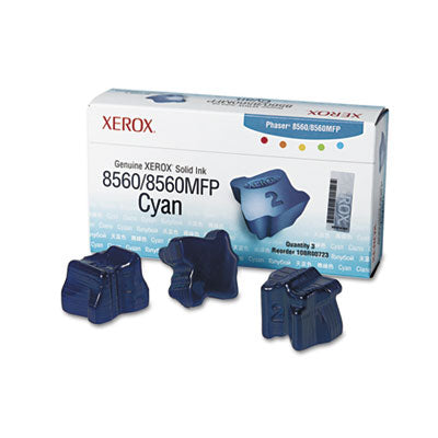 108R00723 Solid Ink Stick, 3,400 Page-Yield, Cyan, 3/Box - 108R00723 XEROX