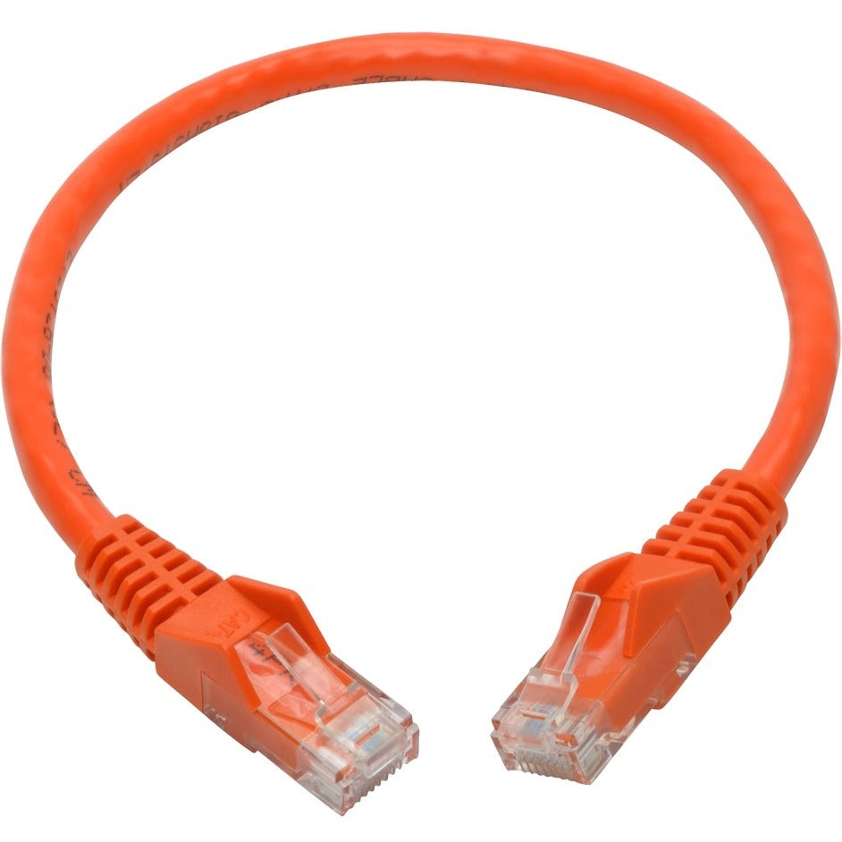 Tripp Lite 1ft Cat6 Snagless Molded Patch Cable UTP Orange RJ45 M/M 1' - Category 6 for Switch, Hub, Network Device, Router, Server, Modem, Network Adapter - 128 MB/s - Patch Cable - 1 ft - 1 x RJ-45 ...  - N201-001-OR