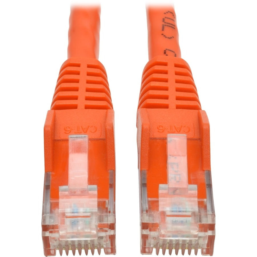Tripp Lite 6ft Cat6 Snagless Molded Patch Cable UTP Orange RJ45 M/M 6' - Category 6 for Switch, Hub, Network Device, Router, Modem, Server, Network Adapter - 128 MB/s - Patch Cable - 6 ft - 1 x RJ-45 ...  - N201-006-OR