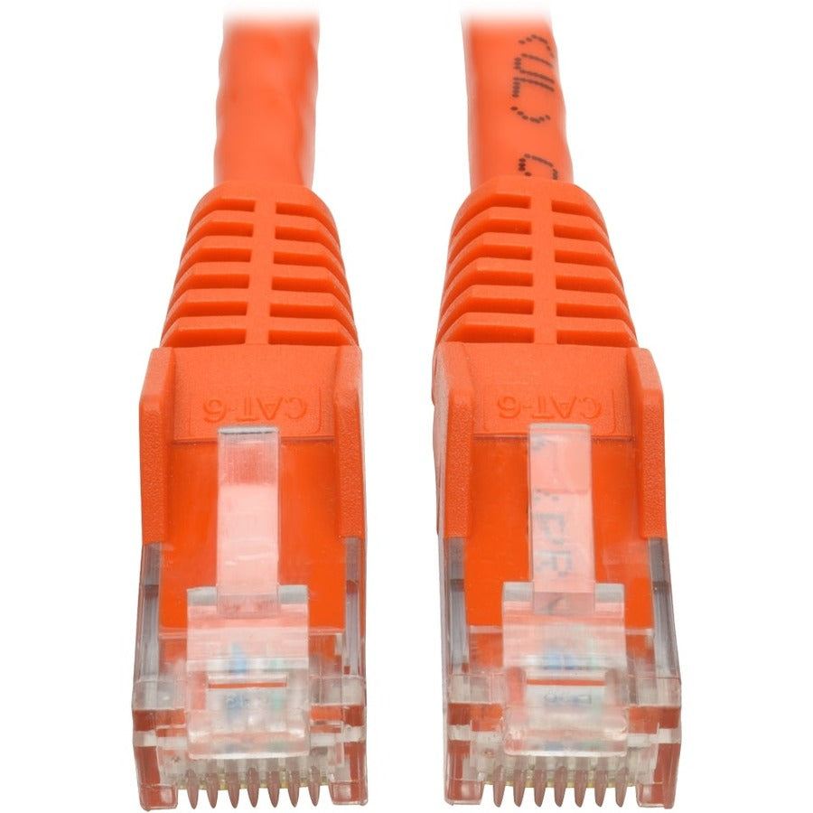 Tripp Lite 15ft Cat6 Snagless Molded Patch Cable UTP Orange RJ45 M/M 15' - Category 6 for Switch, Hub, Network Device, Router, Modem, Server, Network Adapter - 128 MB/s - Patch Cable - 15 ft - 1 x RJ-...  - N201-015-OR