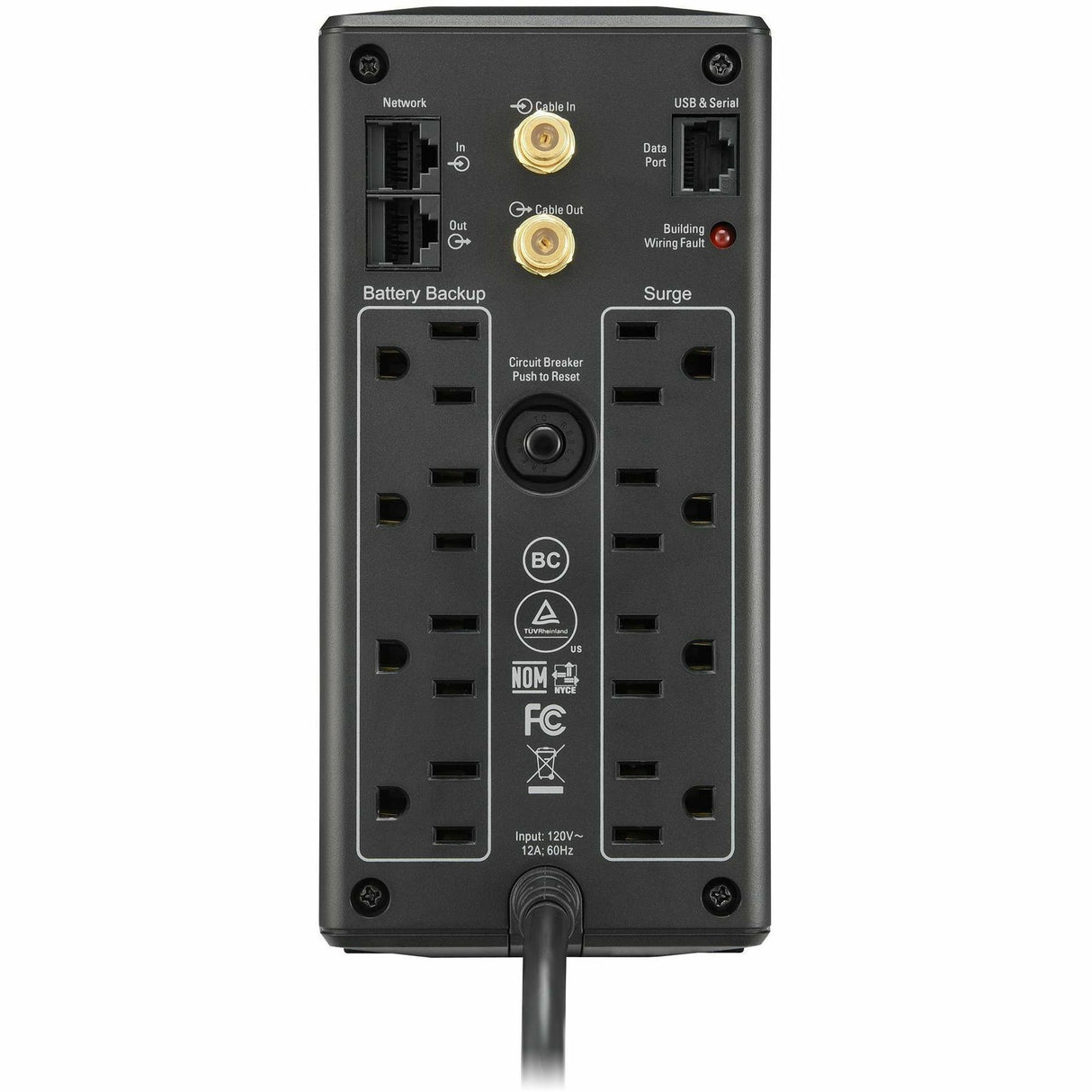 APC by Schneider Electric Back UPS Pro BX1000M, Compact Tower, 1000VA, AVR, LCD, 120V - Tower - AVR - 12 Hour Recharge - 4.30 Minute Stand-by - 120 V AC Input - 120 V AC Output - 8 x NEMA 5-15R - BX1000M