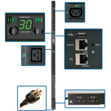 Tripp Lite PDU Switched 208V / 240V 30A 4 C19; 20 C13 LX Platform Vertical 0URM TAA - NEMA L6-30P - 20 x IEC 60320 C13, 4 x IEC 60320 C19 - 230 V - 5.80 kVA - 0U - Vertical Rackmount - TAA Compliant - PDUMVR30HVNETLX