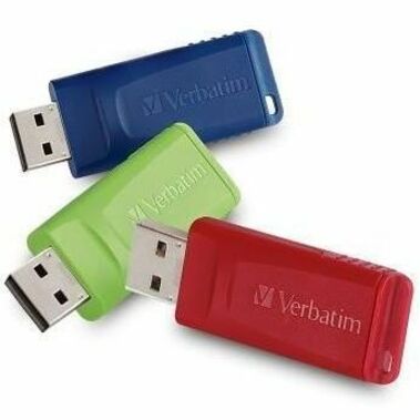 Verbatim Store 'n' Go USB Flash Drive - 32 GB - USB 2.0 Type A - Blue, Green, Red - Lifetime Warranty - 3 / Pack - 99811