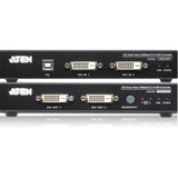 ATEN USB DVI Dual View HDBaseT 2.0 KVM Extender (1920 x 1200 @100 m)-TAA Compliant - 2 Computer(s) - 1 Local User(s) - 492.13 ft Range - WUXGA - 1920 x 1200 Maximum Video Resolution - 2 x Network (RJ-...  - CE624