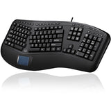 Adesso Tru-Form Ergonomic Touchpad Keyboard - Cable Connectivity - USB Interface - 104 Key Play/Pause, Previous Track, Next Track, Volume Down, Volume Up, Mute, Eject, Home, Back, Forward, Refresh, .....  - AKB-450UB