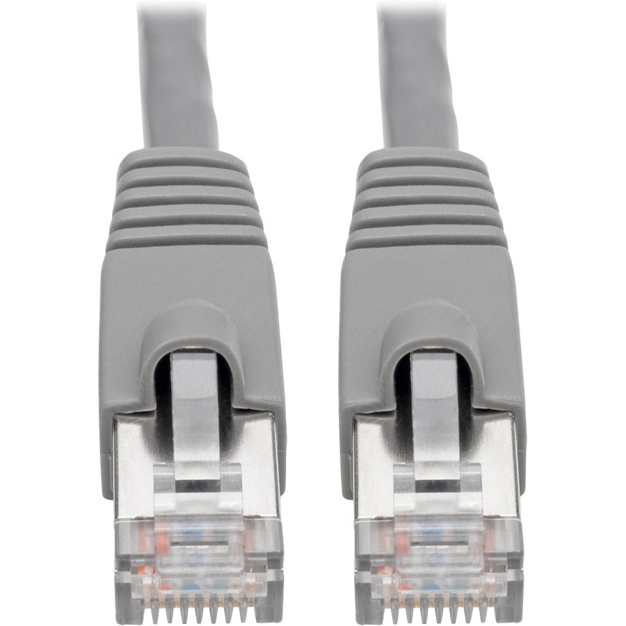 Tripp Lite Cat6a Snagless Shielded STP Network Patch Cable 10G Certified, PoE, Gray RJ45 M/M 10ft 10' - Category 6a for Network Device, Switch, Modem, Router, Hub, Patch Panel, VoIP Device, Camera - 1 - N262-010-GY