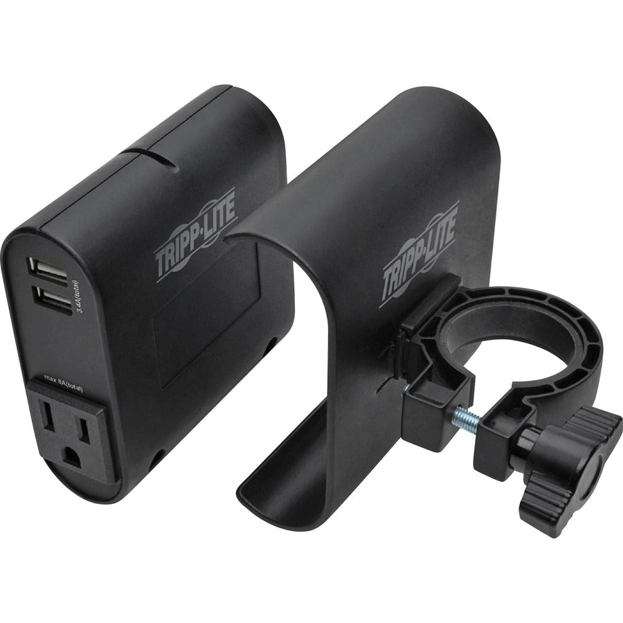 Tripp Lite AC/USB Charging Clip for Display Mounts w/ 2 USB Ports & 2 5-15R - 4 x Power Receptacles - 120 V AC / 8 A Pole Mountable - DMACUSB