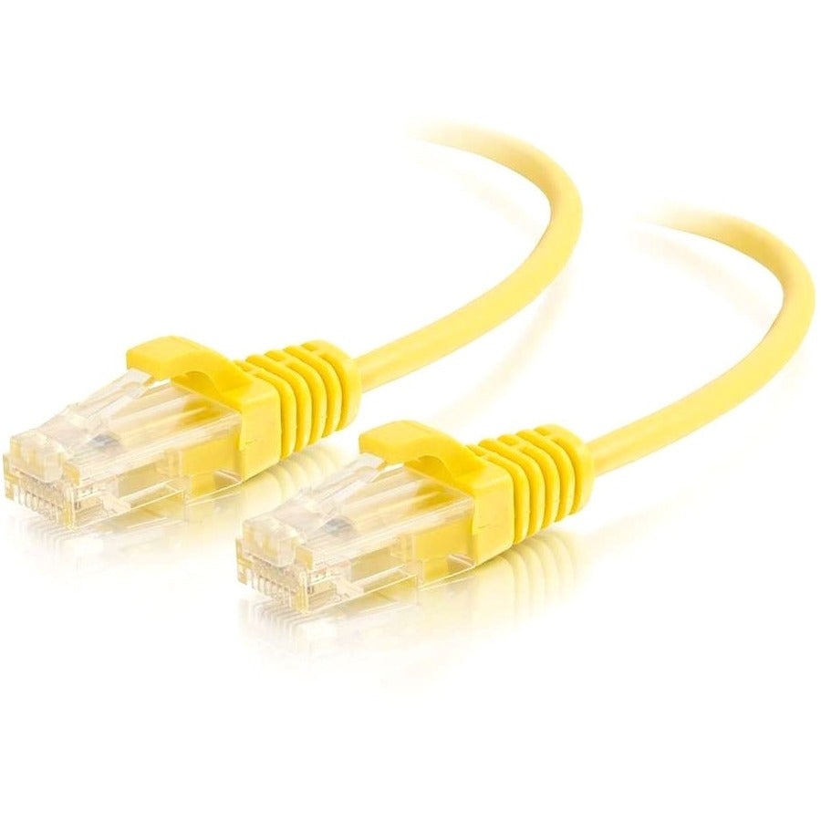 C2G 10ft Cat6 Ethernet Cable - Slim - Snagless Unshielded (UTP) - Yellow - 10 ft Category 6 Network Cable for Network Device - First End: 1 x RJ-45 Male Network - Second End: 1 x RJ-45 Male Network - ...  - 01174