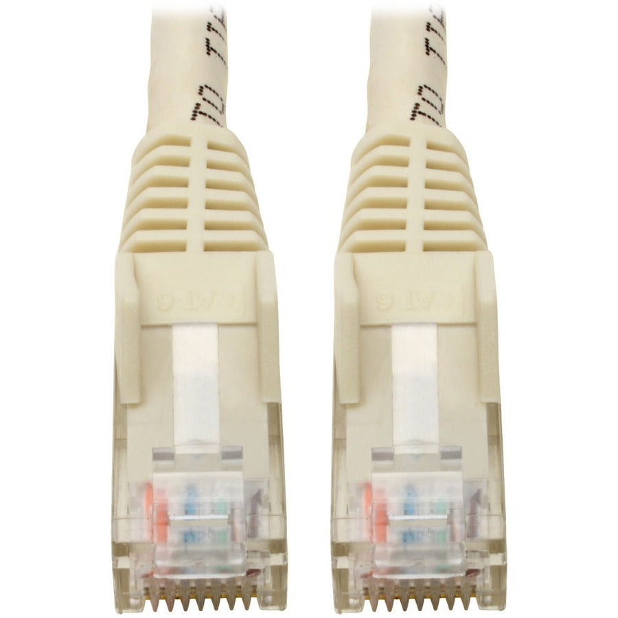 Tripp Lite Cat6 GbE Gigabit Ethernet Snagless Molded Patch Cable UTP White RJ45 M/M 6in 6" - Category 6 for Network Device, Network Adapter, Router, Server, Modem, Hub, Switch - 128 MB/s - Patch Cable - N201-06N-WH