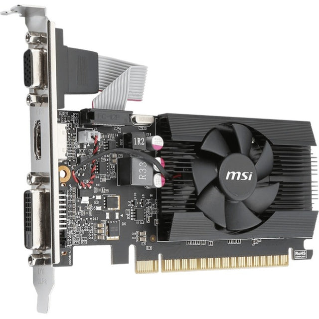 MSI NVIDIA GeForce GT 710 Graphic Card - 2 GB DDR3 SDRAM - Low-profile - 954 MHz Core - 64 bit Bus Width - PCI Express 2.0 x16 - HDMI - VGA - DVI - G7102D3P - eCommerce Business Prime