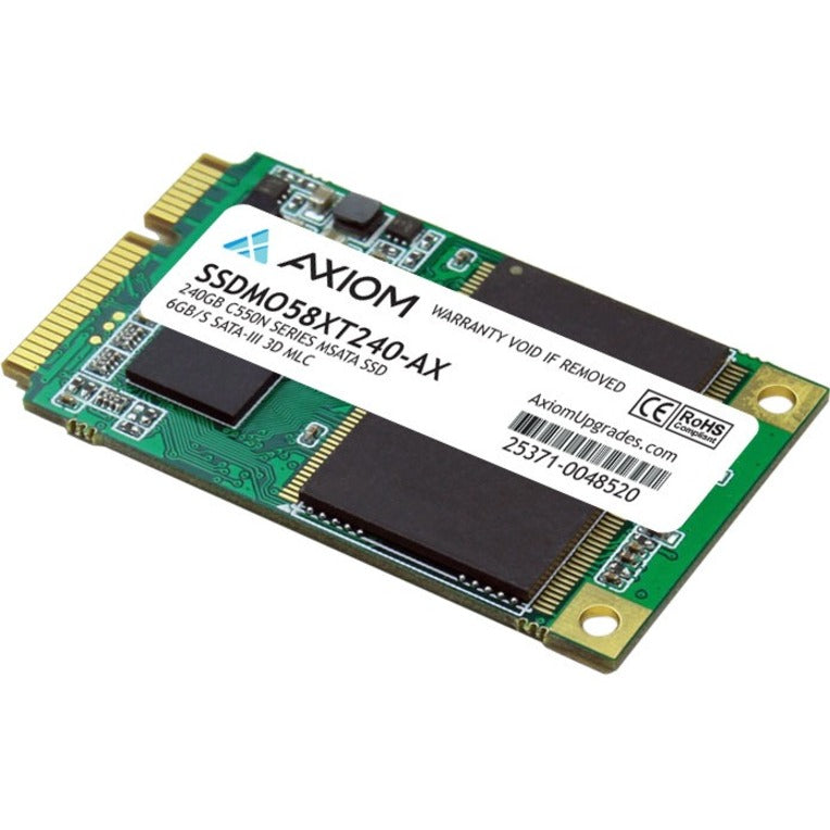 Axiom 240GB C550n Series mSATA SSD 6Gb/s SATA-III - 295 MB/s Maximum Read Transfer Rate - 3 Year Warranty - SSDMO58XT240-AX