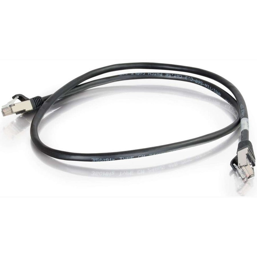 C2G-100ft Cat5e Molded Shielded (STP) Network Patch Cable - Black - Category 5e for Network Device - RJ-45 Male - RJ-45 Male - Shielded - 100ft - Black - 28711