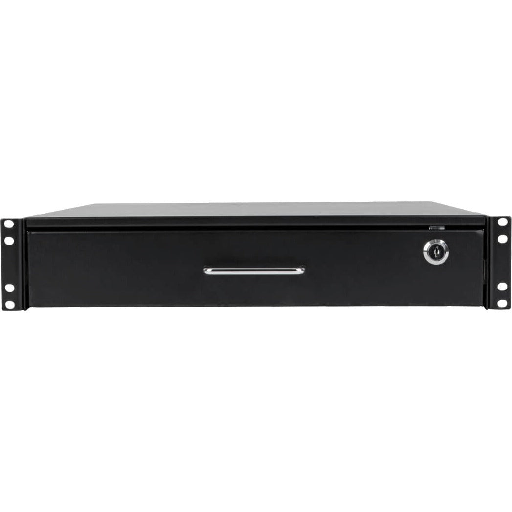 Tripp Lite 2U Locking Rackmount Storage Drawer Rack Enclosures/ Open Frame - 19" 2U Wide Rack-mountable - Black Powder Coat - Cold-rolled Steel (CRS) - 50 lb x Maximum Weight Capacity - SRDRAWER2U