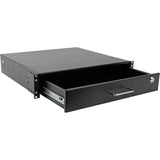 Tripp Lite 2U Locking Rackmount Storage Drawer Rack Enclosures/ Open Frame - 19" 2U Wide Rack-mountable - Black Powder Coat - Cold-rolled Steel (CRS) - 50 lb x Maximum Weight Capacity - SRDRAWER2U