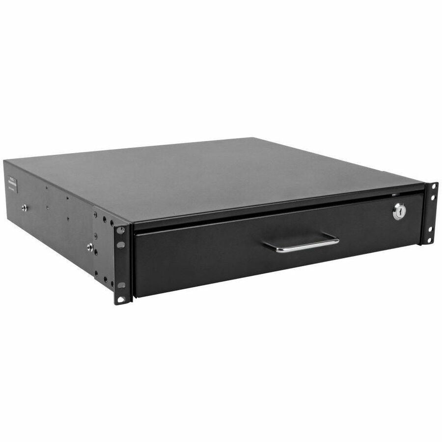 Tripp Lite 2U Locking Rackmount Storage Drawer Rack Enclosures/ Open Frame - 19" 2U Wide Rack-mountable - Black Powder Coat - Cold-rolled Steel (CRS) - 50 lb x Maximum Weight Capacity - SRDRAWER2U