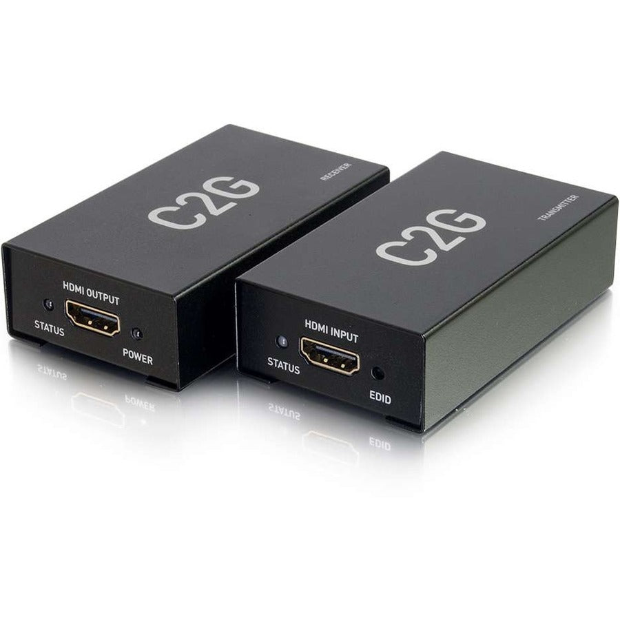 C2G HDMI over Cat5/Cat6 Extender - 1 Input Device - 1 Output Device - 164.04 ft Range - 2 x Network (RJ-45) - 1 x HDMI In - 1 x HDMI Out - Full HD - 1920 x 1080 - Twisted Pair - Category 6 - 60180
