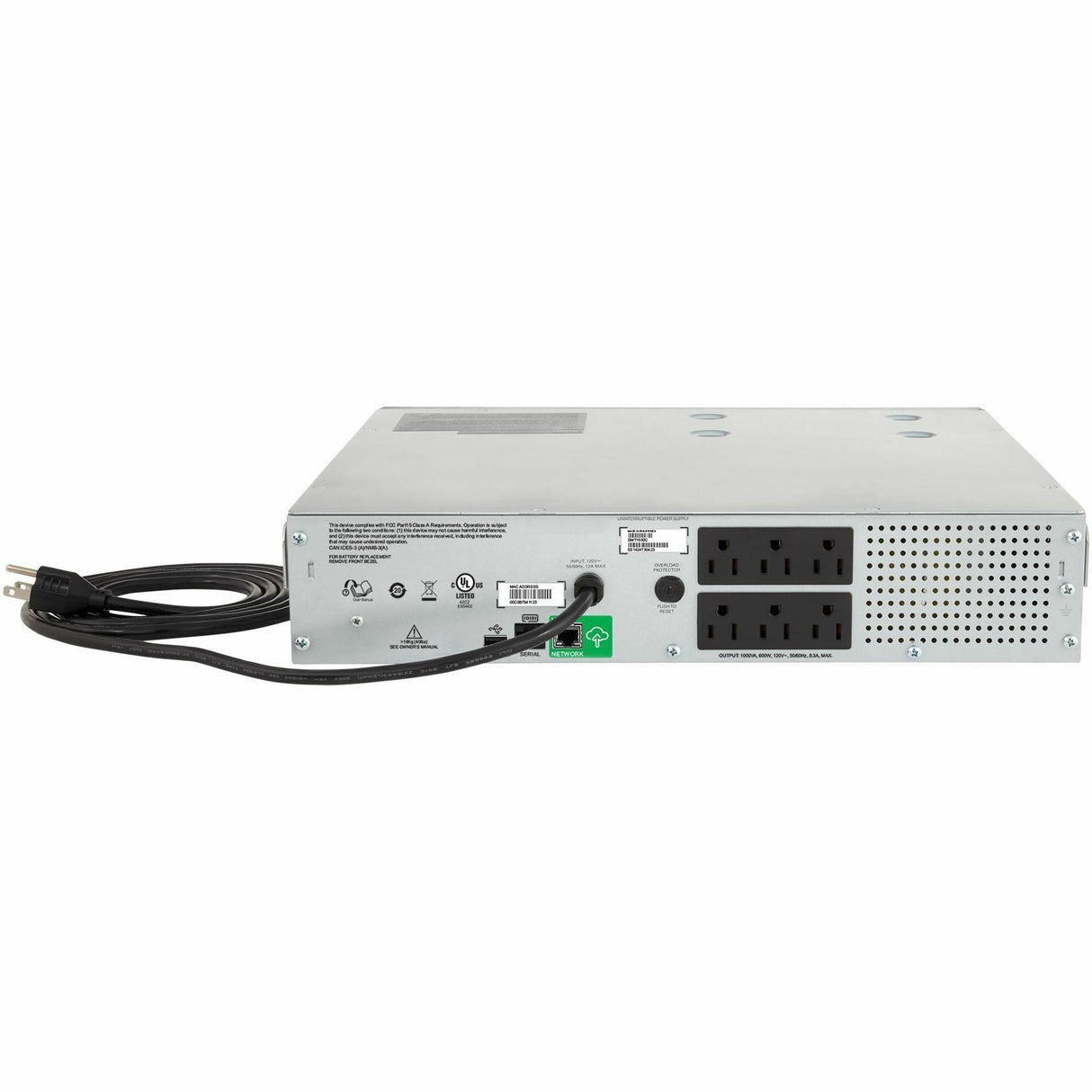 APC by Schneider Electric Smart-UPS C 1000VA LCD RM 2U 120V with SmartConnect - 2U Rack-mountable - 3 Hour Recharge - 9.20 Minute Stand-by - 120 V AC Input - 120 V AC Output - 6 x NEMA 5-15R - SMC1000-2UC