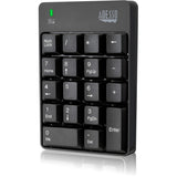 Adesso Wireless Spill Resistant 18-Key Numeric Keypad - Wireless Connectivity - RF - 30 ft - 2.40 GHz - USB Interface - 18 Key - English (US) - Computer - Windows - Membrane Keyswitch - AAA Battery Si - WKB-6010UB