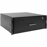 Tripp Lite 4U Locking Rackmount Storage Drawer Rack Enclosures/ Open Frame - 19" 4U Wide Rack-mountable - Black Powder Coat - Cold-rolled Steel (CRS) - 50 lb x Maximum Weight Capacity - SRDRAWER4U