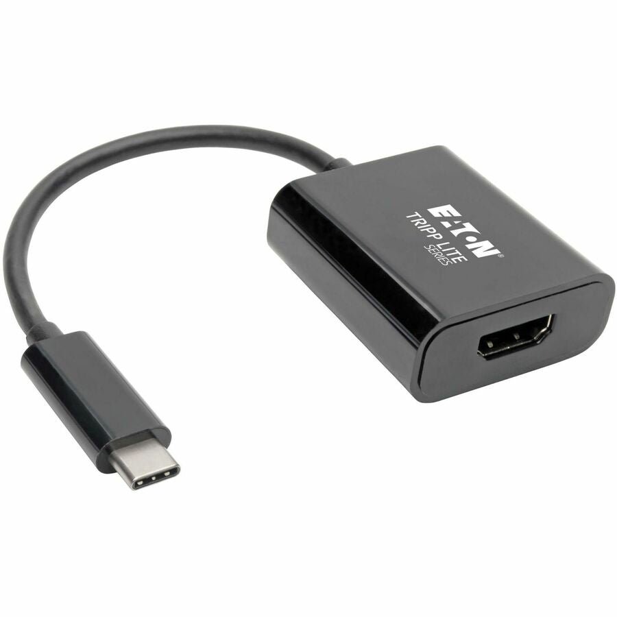 Tripp Lite USB C to HDMI Adapter Converter M/F 4K USB Type C to HDMI Black - for Notebook/Tablet PC/Desktop PC/Smartphone - USB 3.1 Type C - 1 x USB Ports - HDMI - Thunderbolt - Wired - U444-06N-HDB-AM