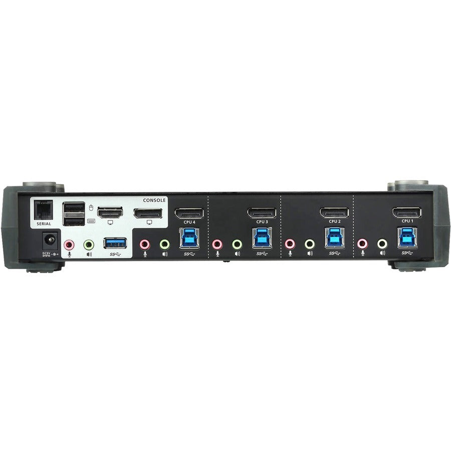 ATEN 4-Port USB 3.0 4K DisplayPort MST KVMP Switch (Cables Included)-TAA Compliant - 4 Computer(s) - 1 Local User(s) - 4096 x 2160 - 8 x USB - 1 x HDMI - Desktop - 5 x DisplayPort - CS1924M