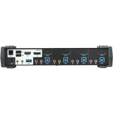 ATEN 4-Port USB 3.0 4K DisplayPort MST KVMP Switch (Cables Included)-TAA Compliant - 4 Computer(s) - 1 Local User(s) - 4096 x 2160 - 8 x USB - 1 x HDMI - Desktop - 5 x DisplayPort - CS1924M