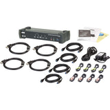 ATEN 4-Port USB 3.0 4K DisplayPort MST KVMP Switch (Cables Included)-TAA Compliant - 4 Computer(s) - 1 Local User(s) - 4096 x 2160 - 8 x USB - 1 x HDMI - Desktop - 5 x DisplayPort - CS1924M