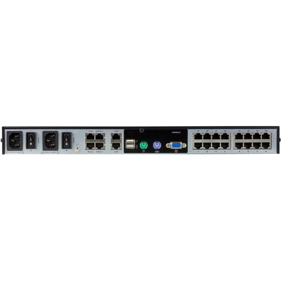 ATEN KN1116VA KVM Over IP Switch-TAA Compliant - 16 Computer(s) - 1 Local User(s) - 1 Remote User(s) - 1920 x 1200 - 22 x Network (RJ-45) - 2 x PS/2 Port - 6 x USB1 x VGA - Desktop, Rack-mountable - 1...  - KN1116VA