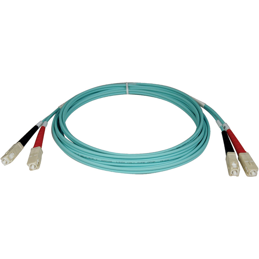 Tripp Lite 10M 10Gb Duplex Multimode 50/125 OM3 LSZH Fiber Optic Patch Cable SC/SC Aqua 33' 33ft 10 Meter - 32.81ft - N806-10M