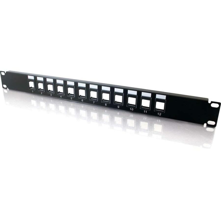 C2G 12-Port Blank Keystone/Multimedia Patch Panel - 12 - 03857