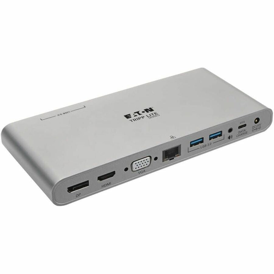Tripp Lite USB C Docking Station w/ USB A/C Hub, HDMI, VGA, DisplayPort, Gbe, 100W PD Charging 4K@30Hz Thunderbolt 3, USB Type C, USB-C, USB Type-C - for Notebook/Tablet PC/Desktop PC/Smartphone - 100 - U442-DOCK4-S