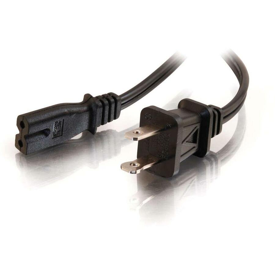 C2G 6ft 18 AWG 2-Slot Polarized Power Cord (NEMA 1-15P to IEC320C7) - 6ft - 27399