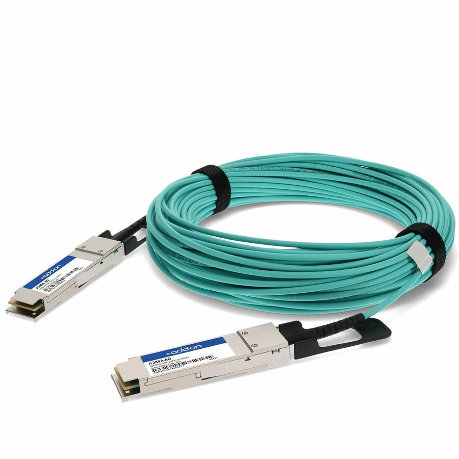 AddOn HP JL289A Compatible TAA Compliant 40GBase-AOC QSFP+ to QSFP+ Active Optical Cable (850nm, MMF, 20m) - 100% application tested and guaranteed to work - JL289A-AO